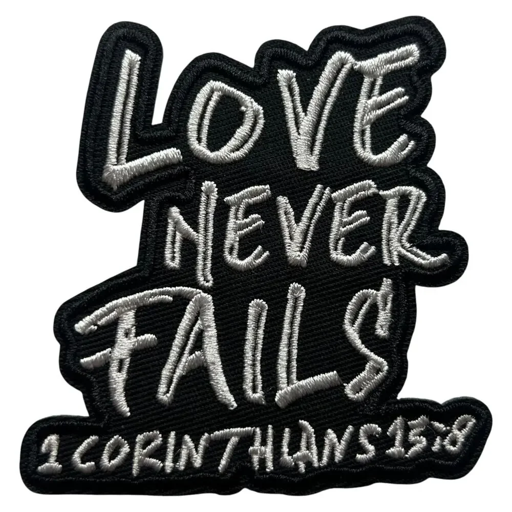 Love Never Fails Iron On Patch
